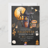 Uitnodiging voor spookhuis Halloween-feest