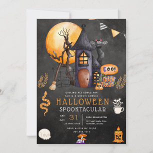 Uitnodiging voor spookhuis Halloween-feest
