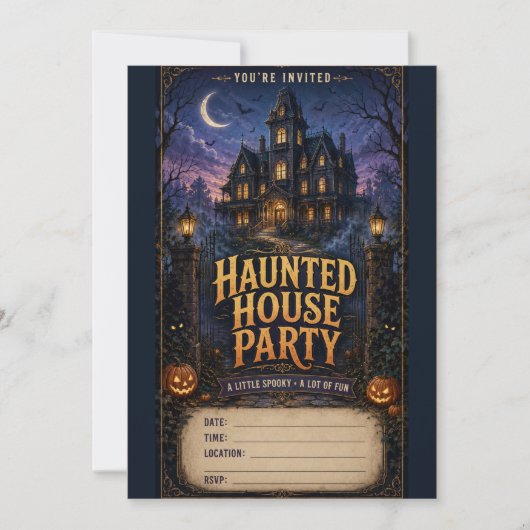 Uitnodiging voor spookhuisfeest (Voorkant)