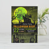 Uitnodiging voor spookhuisfeest (Staand voorkant)