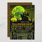 Uitnodiging voor spookhuisfeest (Voorkant / Achterkant)