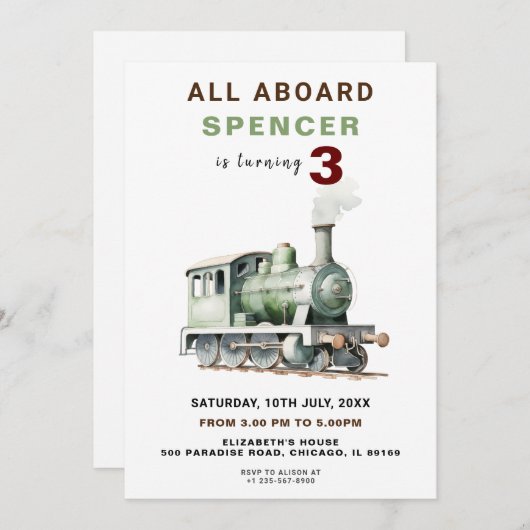 Uitnodiging voor spoorwegen (Voorkant / Achterkant)