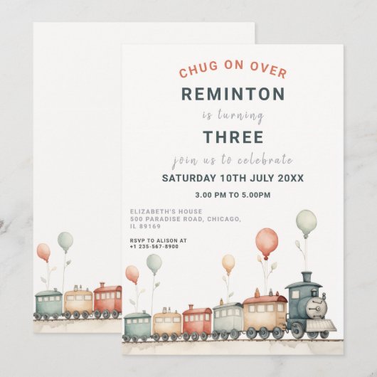 Uitnodiging voor  spoorwegen (Voorkant / Achterkant)