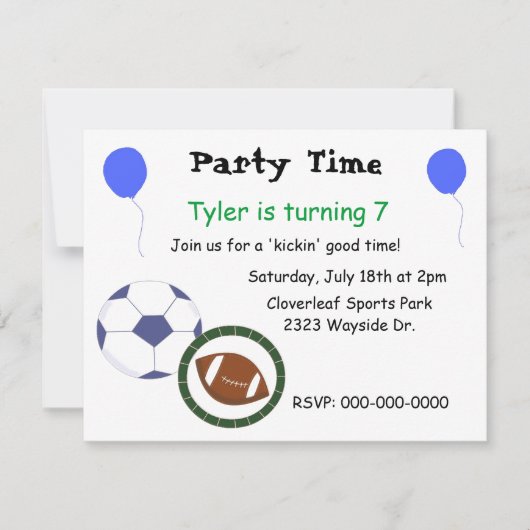 Uitnodiging voor sportfeest (Voorkant)