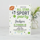 Uitnodiging voor sportverjaardag (Staand voorkant)