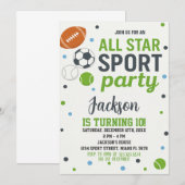 Uitnodiging voor sportverjaardag (Voorkant / Achterkant)