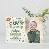 Uitnodiging voor sportverjaardag (Staand voorkant)