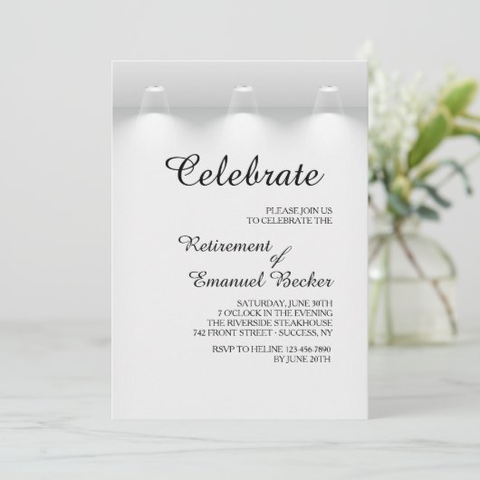 Uitnodiging voor spotlampen (Staand voorkant)