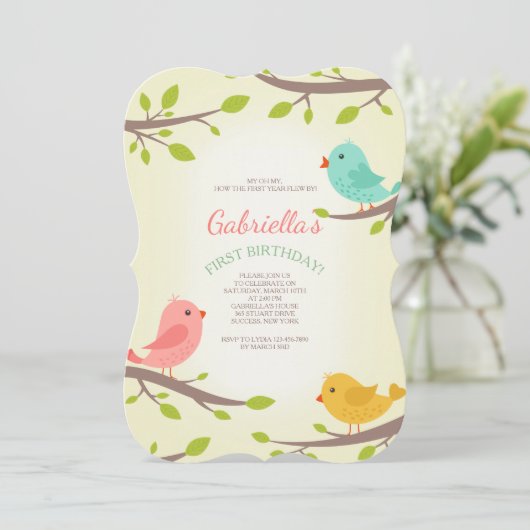 Uitnodiging voor Spring Birds (Staand voorkant)