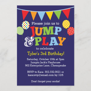 Uitnodiging voor springen en afspelen van ballonne