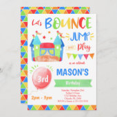 Uitnodiging voor springhuis, stuiterende uitnodigi (Voorkant / Achterkant)