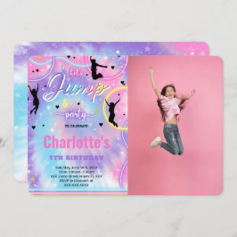 Uitnodiging voor sprong verjaardagsfoto