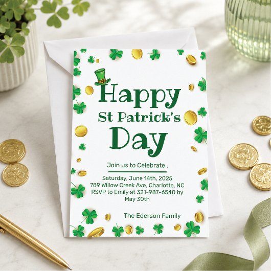 Uitnodiging voor St. Patrick's Dag-viering 