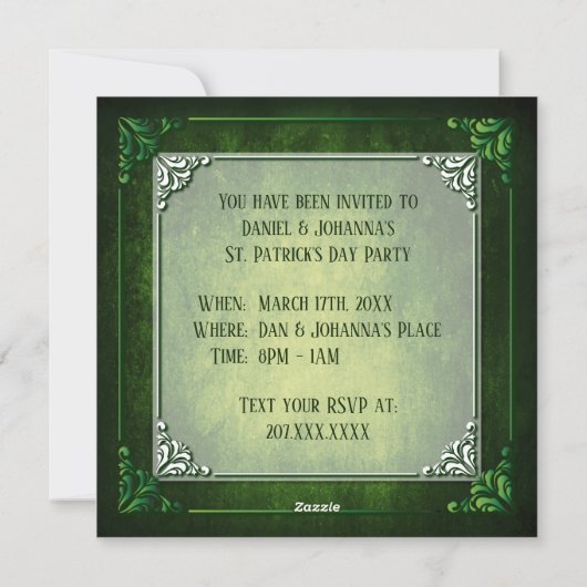  uitnodiging voor St. Patrick's Day (Achterkant)