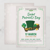Uitnodiging voor St. Patrick's Day-feest (Voorkant / Achterkant)