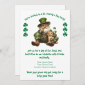 Uitnodiging voor St. Patrick's Day-feest voor katt (Voorkant / Achterkant)