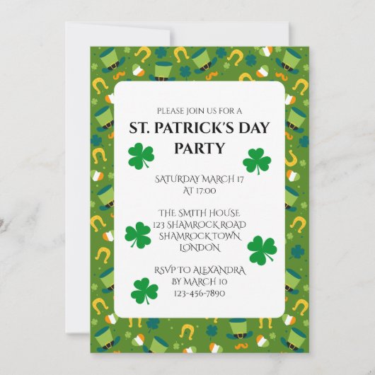 Uitnodiging voor St. Patrick's Day-feestje (Voorkant)