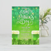 Uitnodiging voor St. Patrick's Day groene bierfees (Staand voorkant)