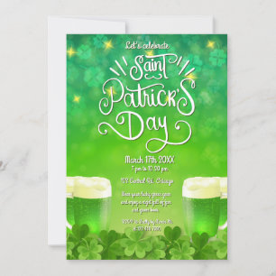 Uitnodiging voor St. Patrick's Day groene bierfees