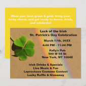 Uitnodiging voor St. Patrick's Day met gele regenb (Voorkant / Achterkant)