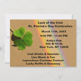 Uitnodiging voor St. Patrick's Day met Rode Regenb