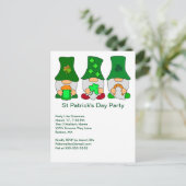 Uitnodiging voor St Patricks Day Party Gnomen (Staand voorkant)
