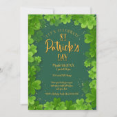 Uitnodiging voor St. Patrick's Day Shamrock Feest (Voorkant)