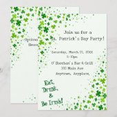 Uitnodiging voor St. Patrick's St. Patty's Day-fee (Voorkant / Achterkant)
