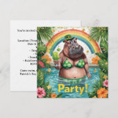 Uitnodiging voor St. Patrick's Tropical Pool Party (Voorkant / Achterkant)