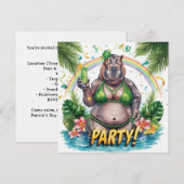 Uitnodiging voor St. Patrick's Tropical Pool Party (Voorkant / Achterkant)