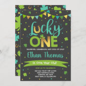 Uitnodiging voor St. Patrick's verjaardagsfeest Lu (Voorkant / Achterkant)