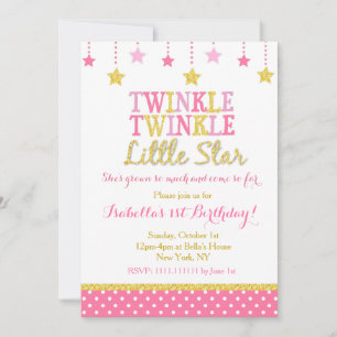 Uitnodiging voor Star Birthday Party