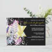 Uitnodiging voor Star Jewish Wedding Jubileum Part (Staand voorkant)
