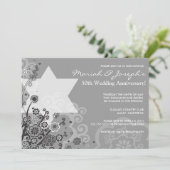 Uitnodiging voor Star Jewish Wedding Jubileum Part (Staand voorkant)