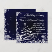 Uitnodiging voor Starry Snowy Night Holiday Party (Voorkant / Achterkant)