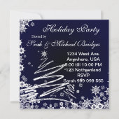 Uitnodiging voor Starry Snowy Night Holiday Party (Voorkant)