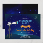 Uitnodiging voor startende verjaardagsfeestjes (Voorkant / Achterkant)