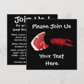 uitnodiging voor Steak en Lobster (Voorkant / Achterkant)