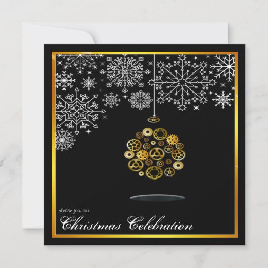 uitnodiging voor steampunk kerstmis (Voorkant)