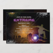 Uitnodiging voor stedelijke skateboarder (Voorkant / Achterkant)