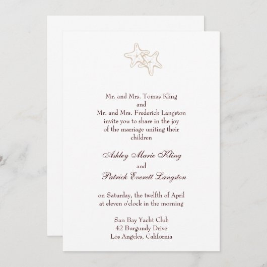 uitnodiging voor stervisbruiloft (Voorkant / Achterkant)