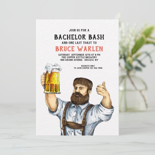 Uitnodiging voor stevige bierdrinker (Staand voorkant)