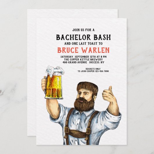 Uitnodiging voor stevige bierdrinker (Voorkant / Achterkant)