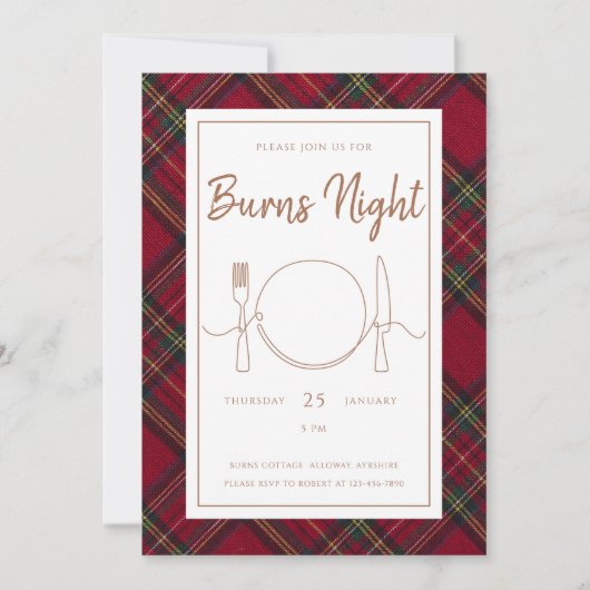 Uitnodiging voor Stewart Burns Night (Voorkant)