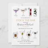 Uitnodiging voor Stock the Bar Bruiloftsdouche (Voorkant)