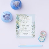 Uitnodiging voor Stofblauwe Trouwceremonie en -rec Flyer (Enkel)