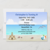 Uitnodiging voor strand- en oceaanverjaardag (Achterkant)