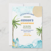 Uitnodiging voor strand surf verjaardagsfeestje (Voorkant)