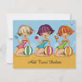 Uitnodiging voor strandfeest (Voorkant)