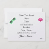 Uitnodiging voor strandfeest (Achterkant)